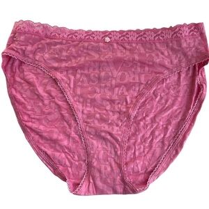 Lot of 2 Pair Victoria's Secret XL Stretch High Leg Brief Cotton Pink Panties